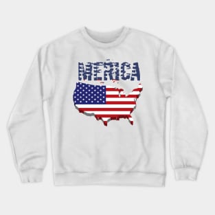 4 of July usa flags  independence day America Crewneck Sweatshirt